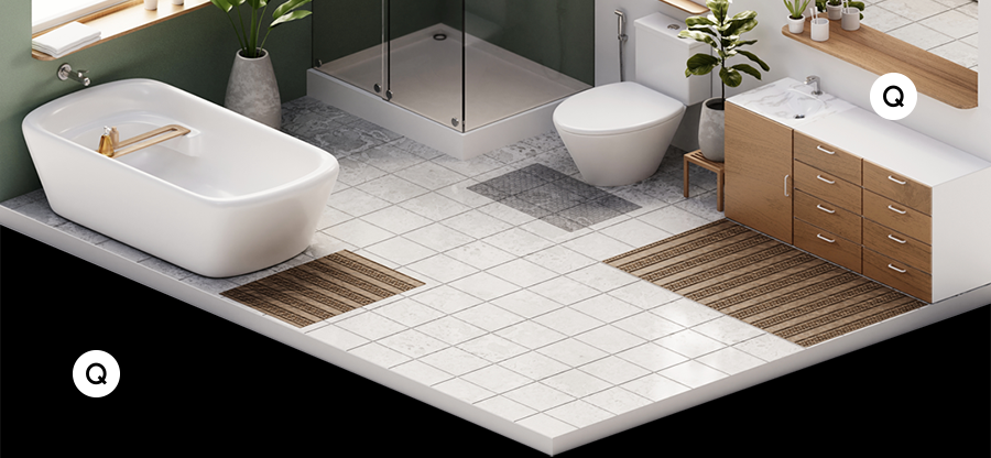Modern bathroom with bathtub